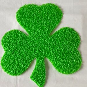 Melted Plastic Popcorn Shamrock Plaque Vintage